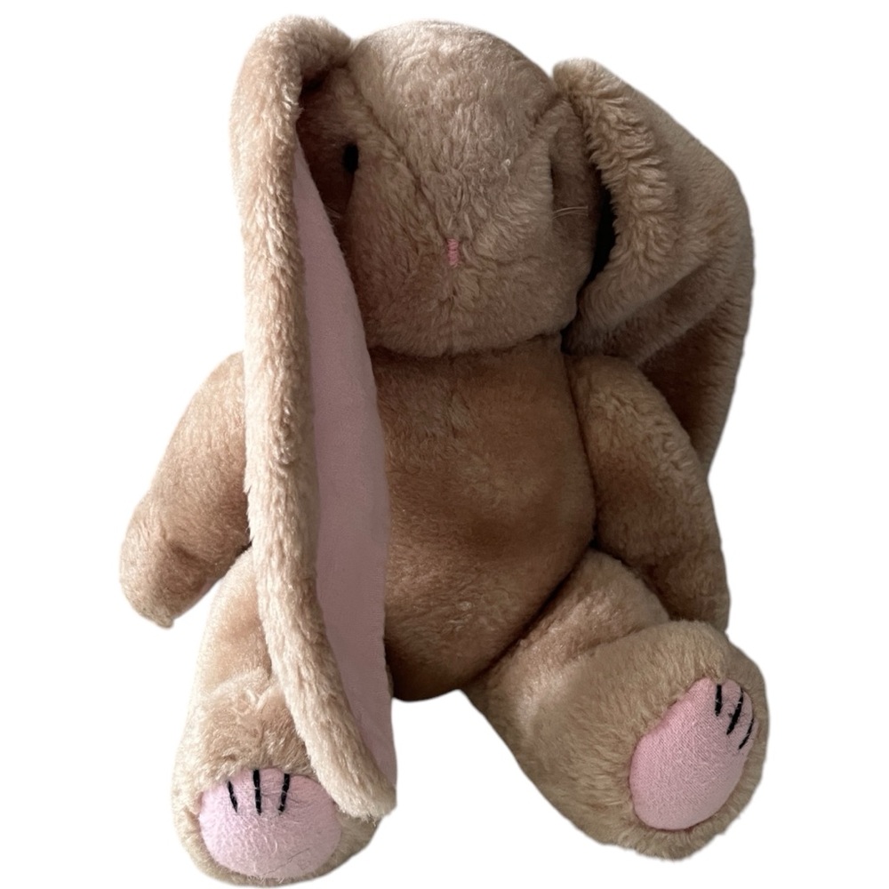 Vintage Jointed Tan Bunny Rabbit Plush Long Floppy Ears Easter